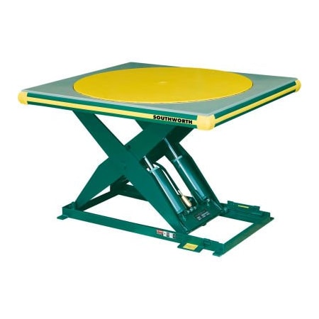 SOUTHWORTH PRODUCTS CORP. Southworth® Electric Hydraulic Scissor Lift Table with Turntable 4439323 48 x 48 3500 Lb. Cap. 4439323